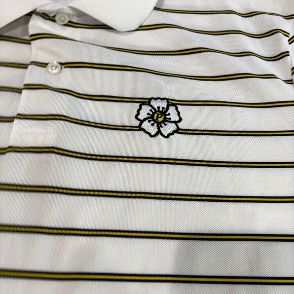 RLX Striped Polo Golf Shirt White Men's Size L Short Sleeve Performance - Picture 3 of 7